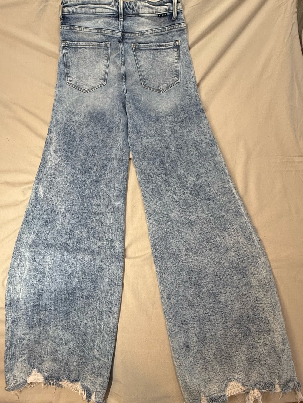 Risen High-Rise Distressed Jeans in Light Blue Wash - Picture 12 of 12